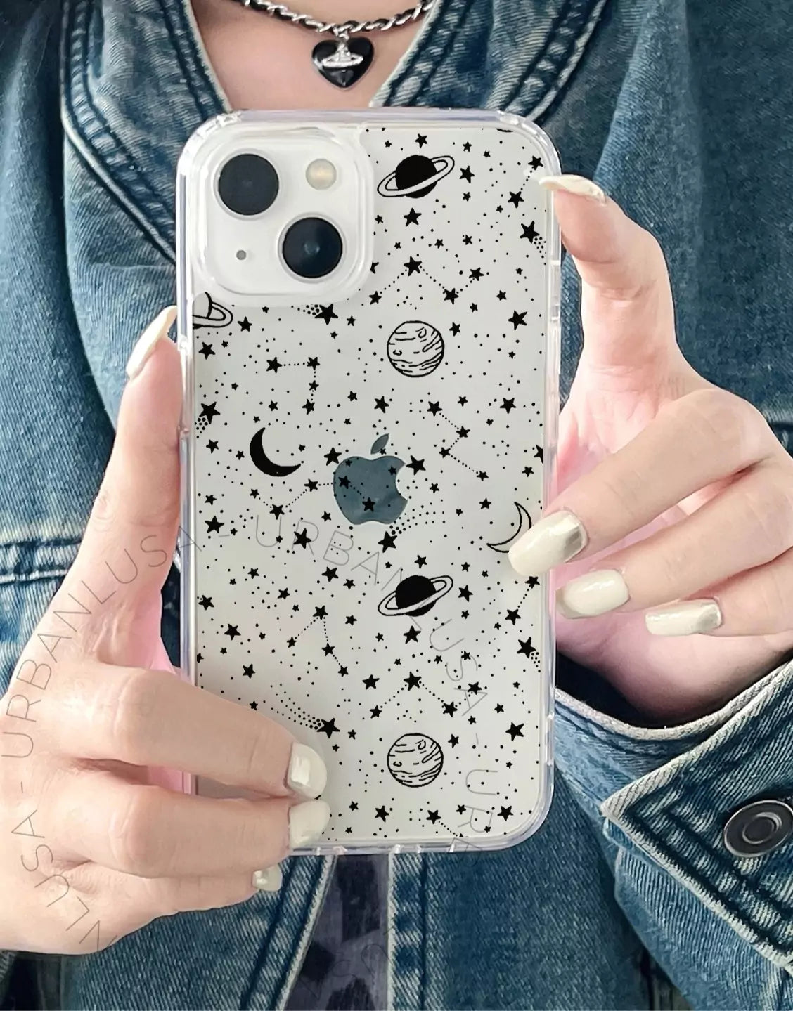 Coque de téléphone à motif de sourire esthétique pour iPhone / Samsung