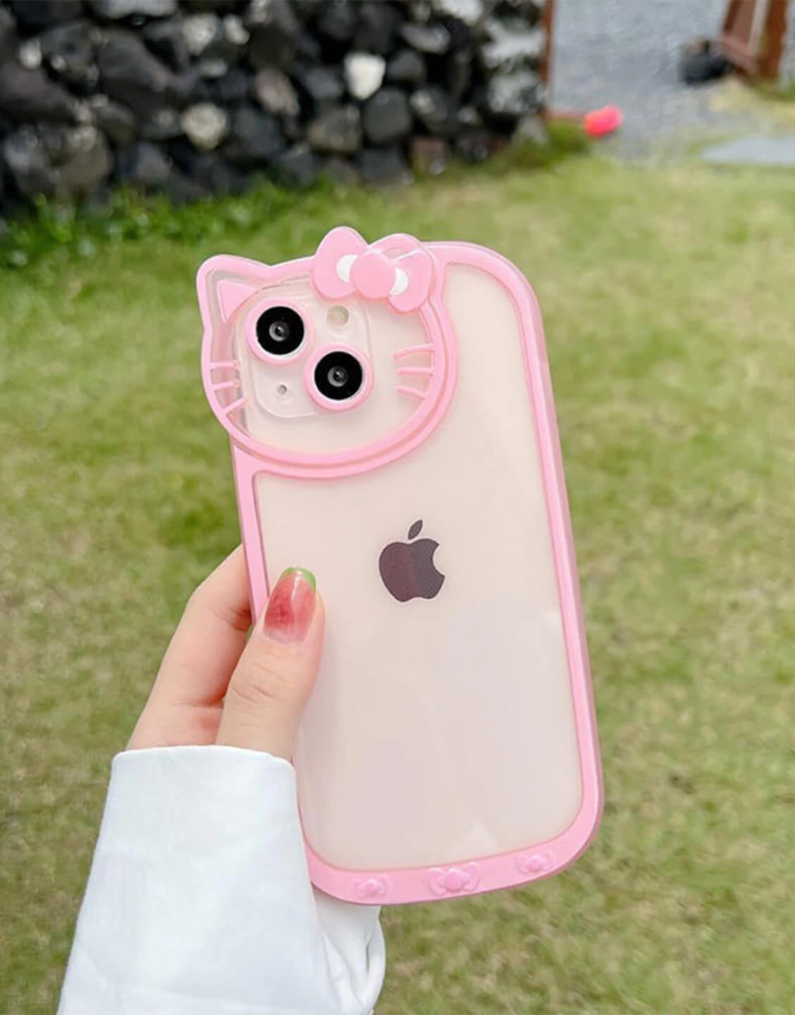 Kawaii Kitty Head Transparent iPhone Case - URBANLUSA