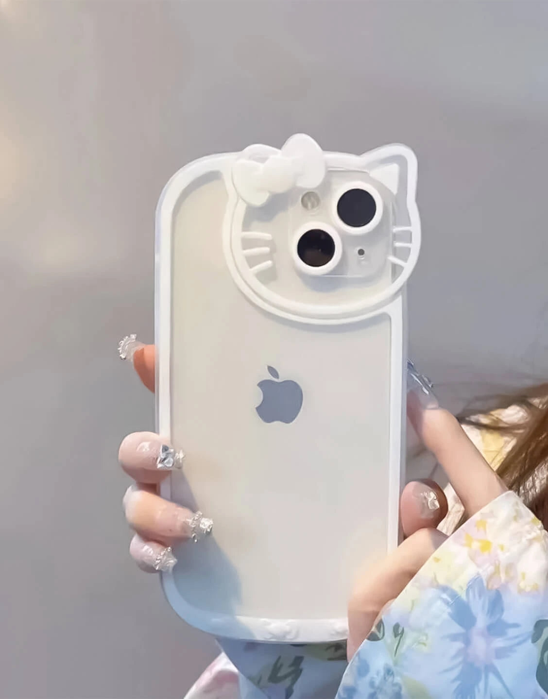 Kawaii Kitty Head Transparent iPhone Case - URBANLUSA