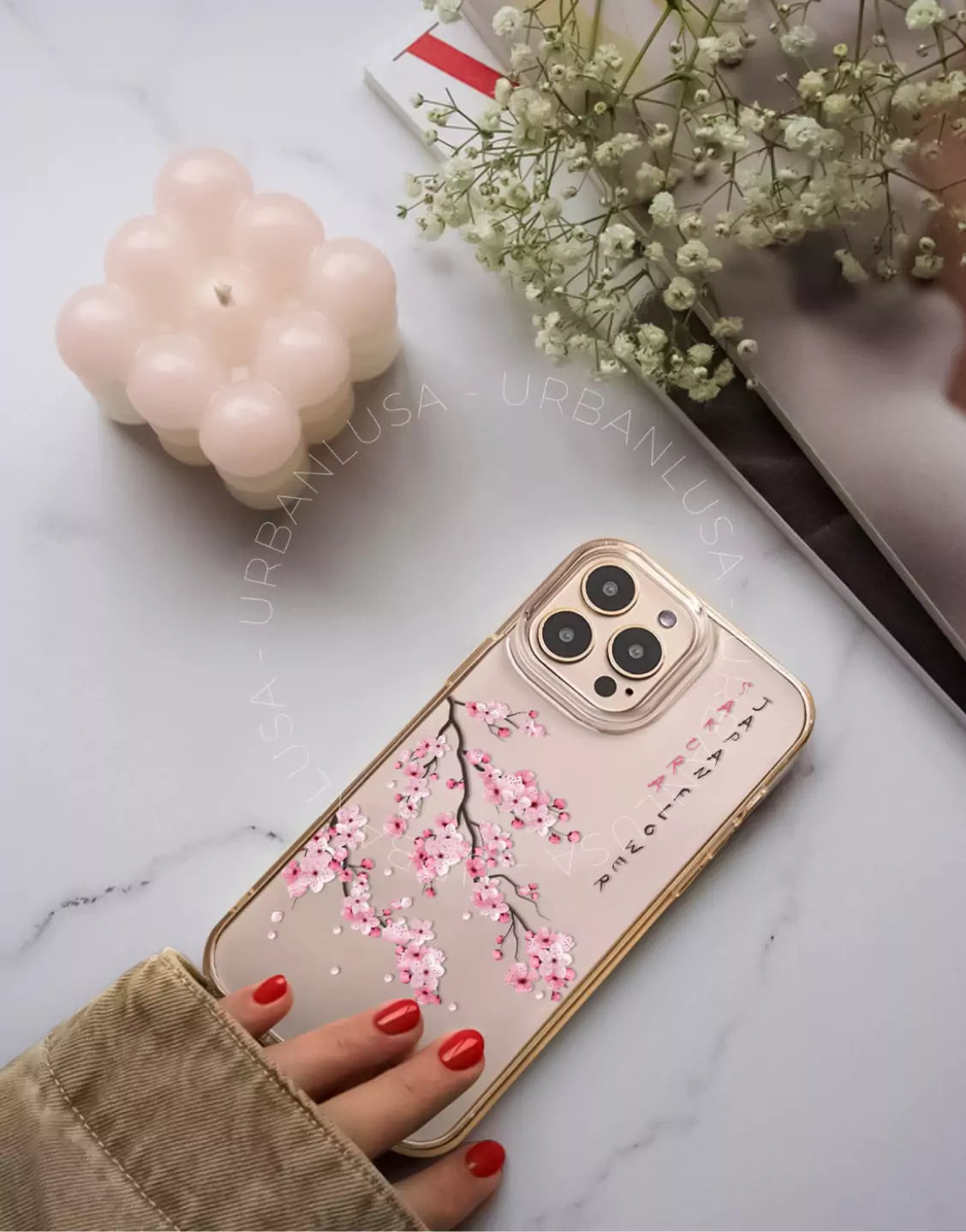 Coque de téléphone à motif de sourire esthétique pour iPhone / Samsung