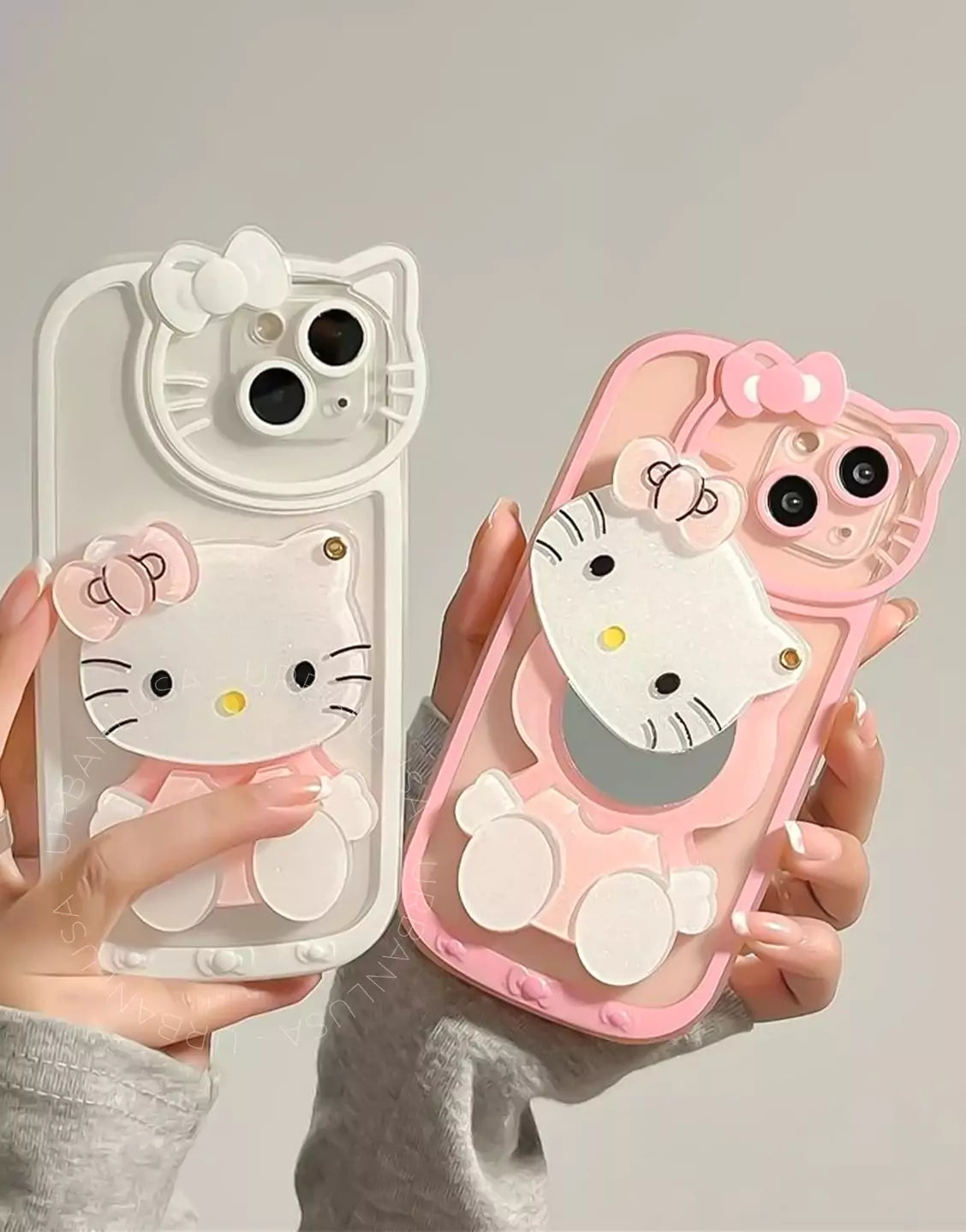 Pink Kawaii Kitty Cat Mirror iPhone Case