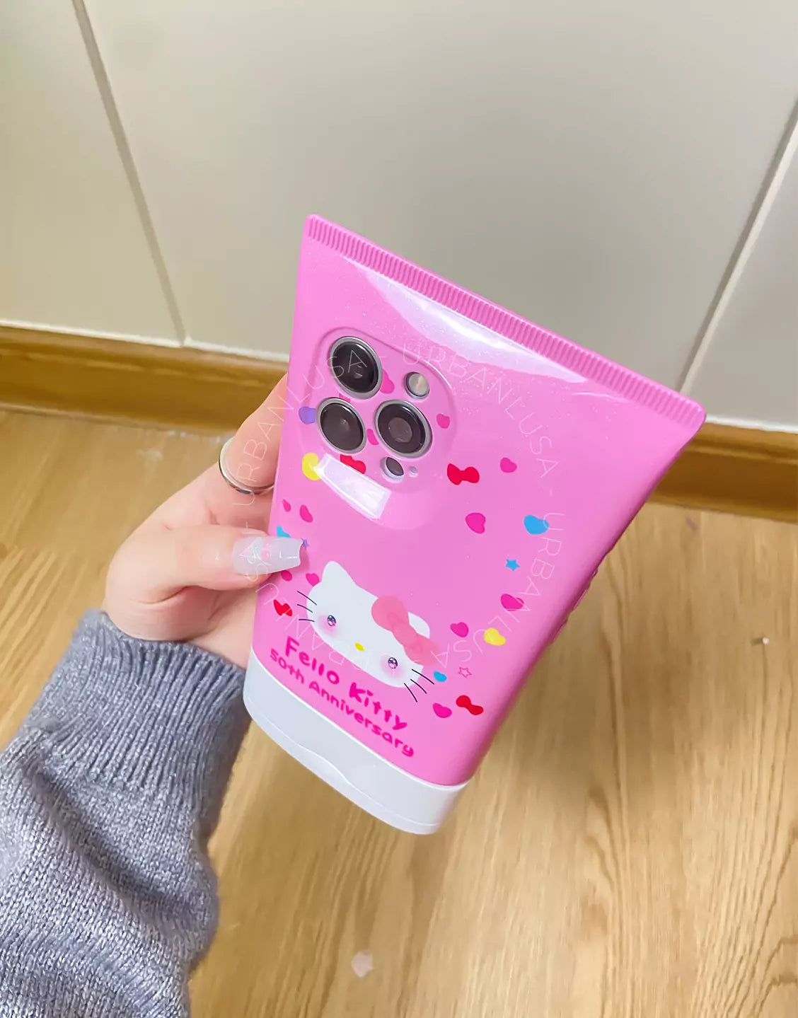Kawaii Pink KT 3D Cleanser iPhone Case