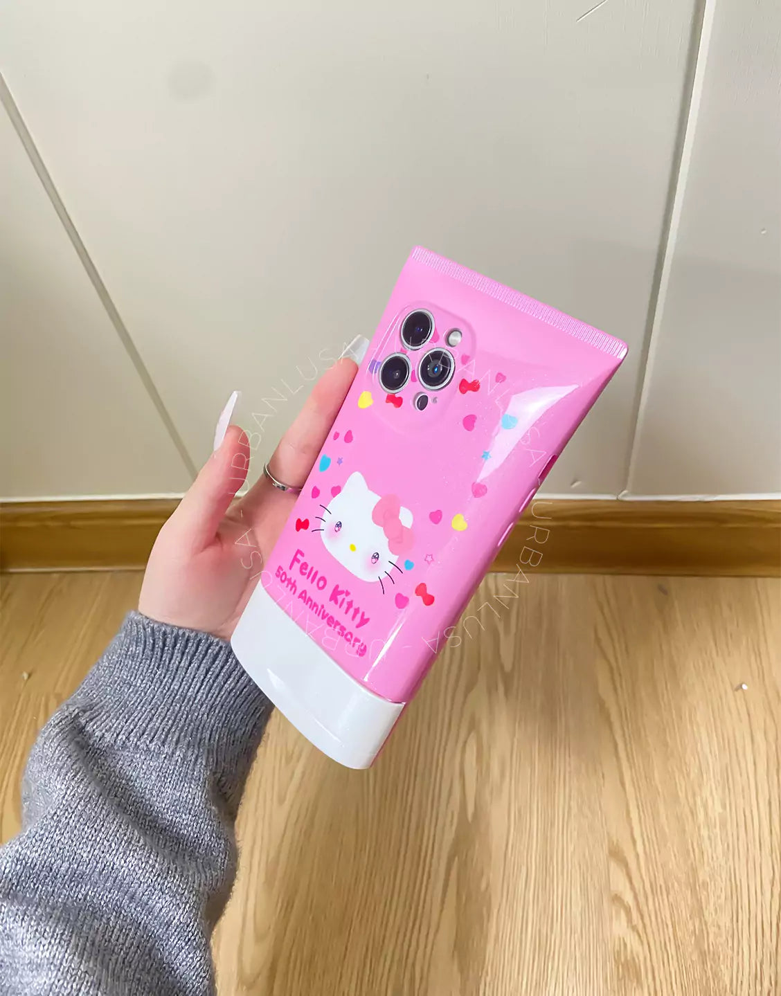 Kawaii Pink KT 3D Cleanser iPhone Case
