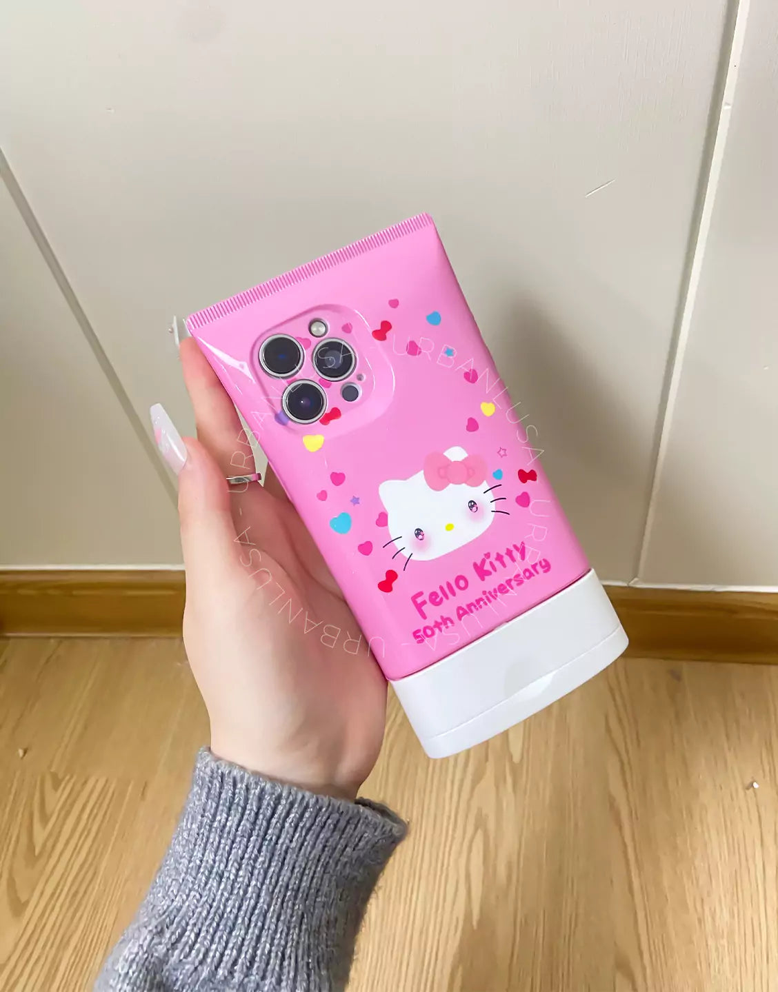 Kawaii Pink KT 3D Cleanser iPhone Case
