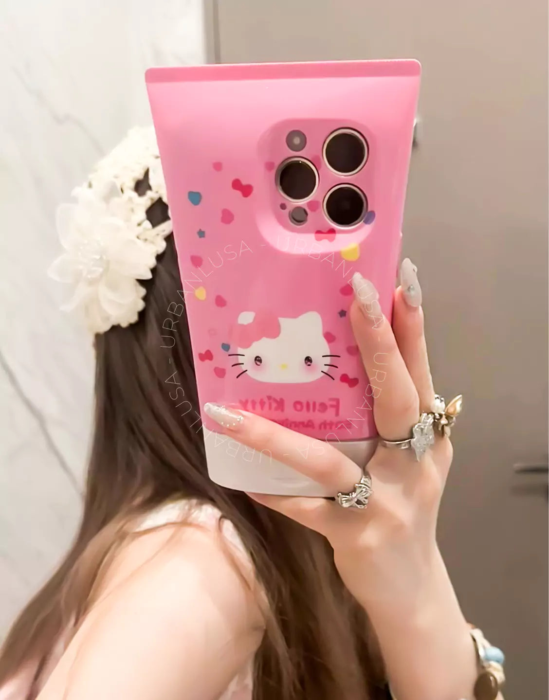 Kawaii Pink KT 3D Cleanser iPhone Case