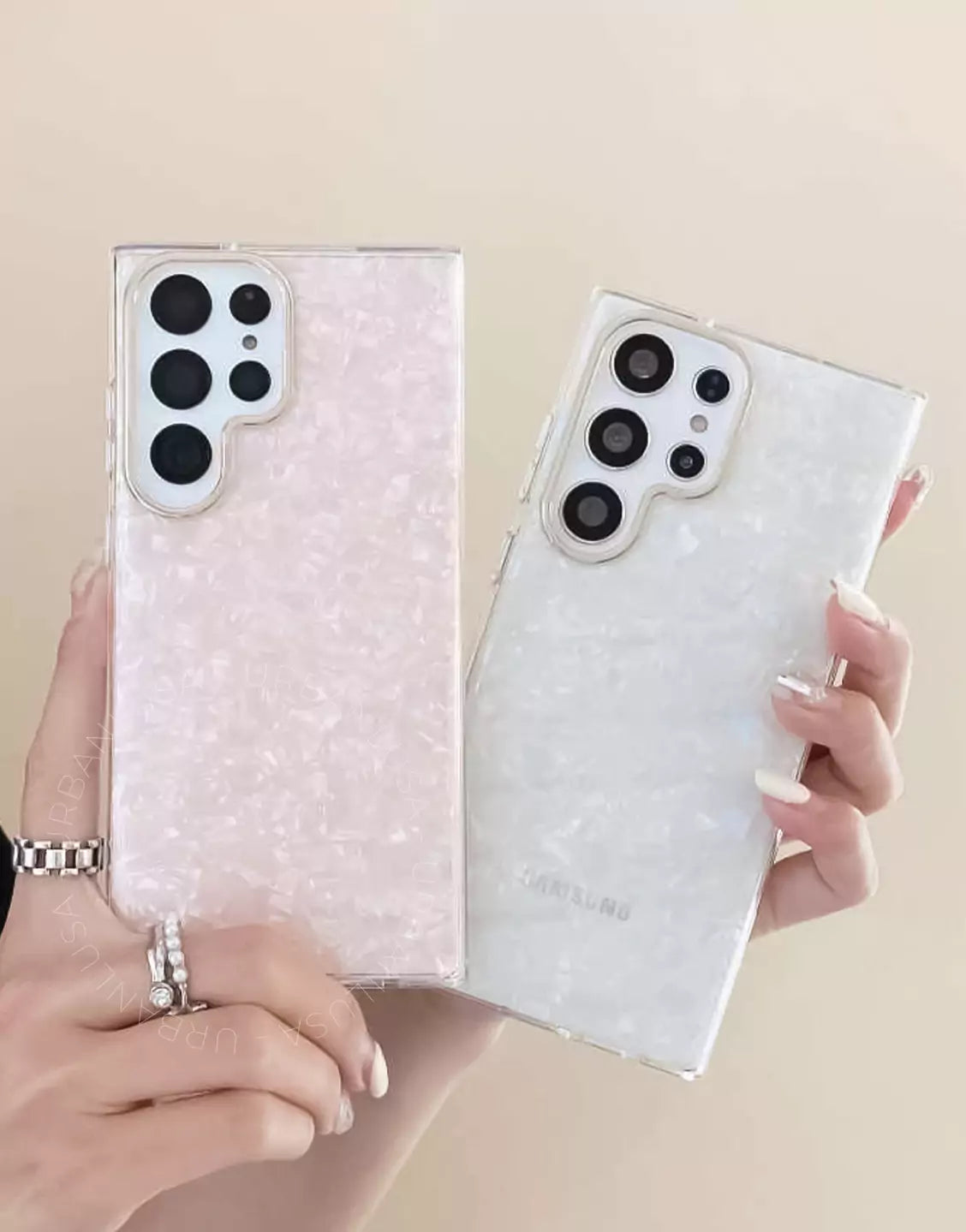 Luxury Black Mable Dreamy Shell Pattern Glitter Samsung Case