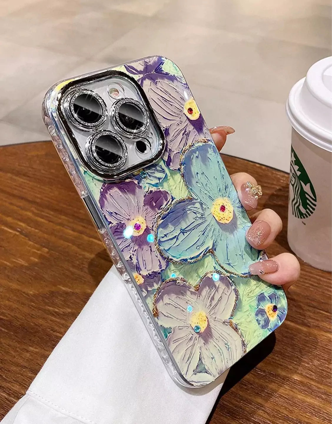 Luxury Flowers Glitter Laser iPhone/Samsung Case
