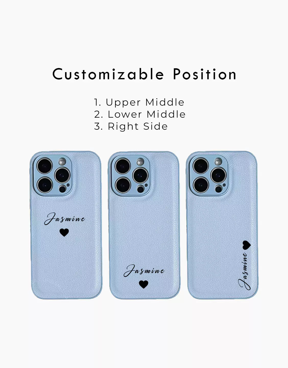 Personalized Custom Name Blue Leather iPhone Case