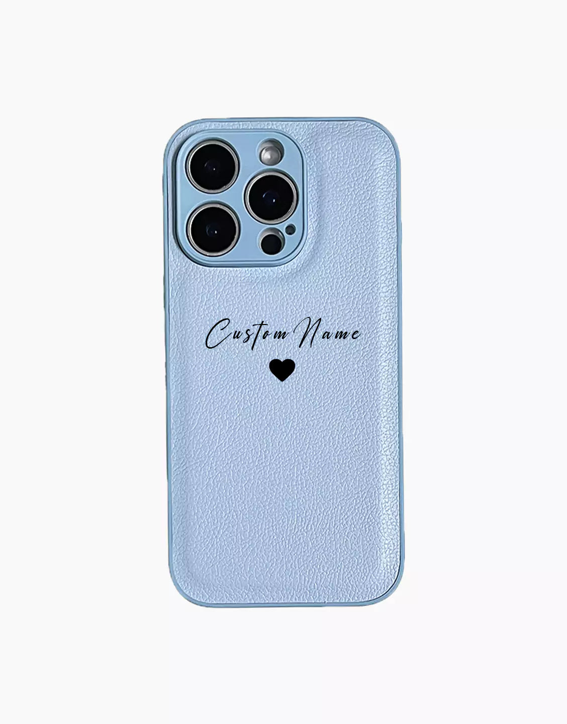 Personalized Custom Name Blue Leather iPhone Case