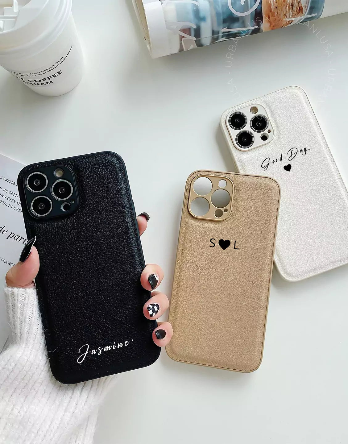 Prachtige glitter bling doorzichtige iPhone-hoes