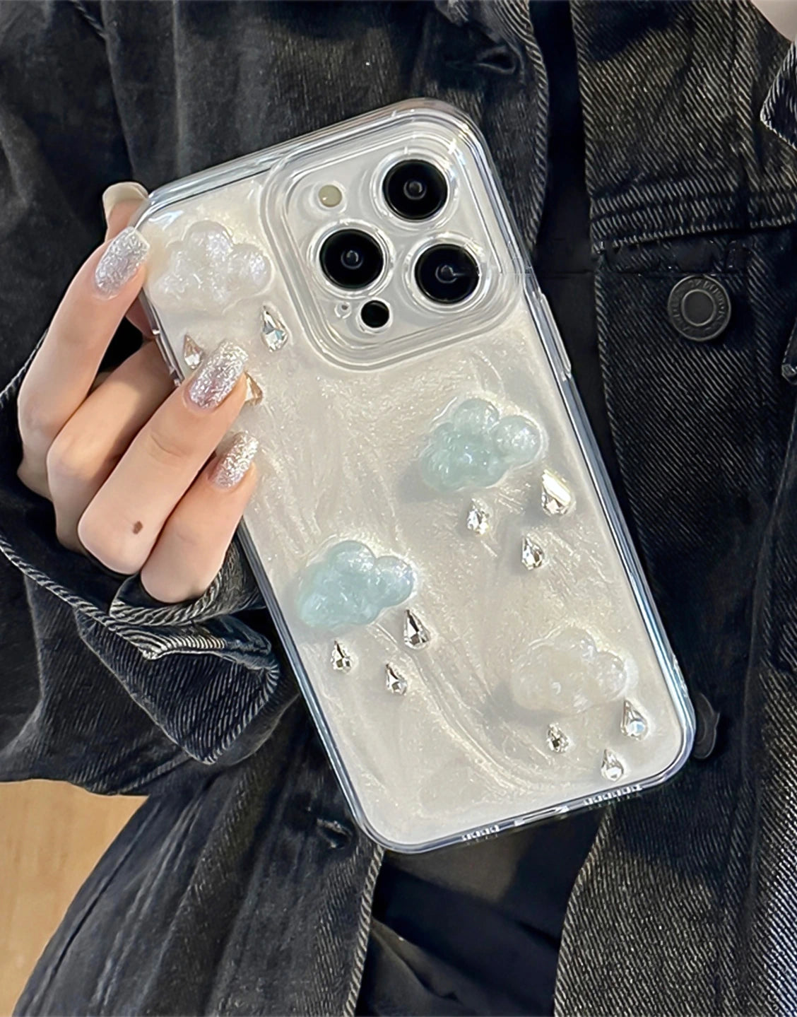 Prachtige glitter bling doorzichtige iPhone-hoes