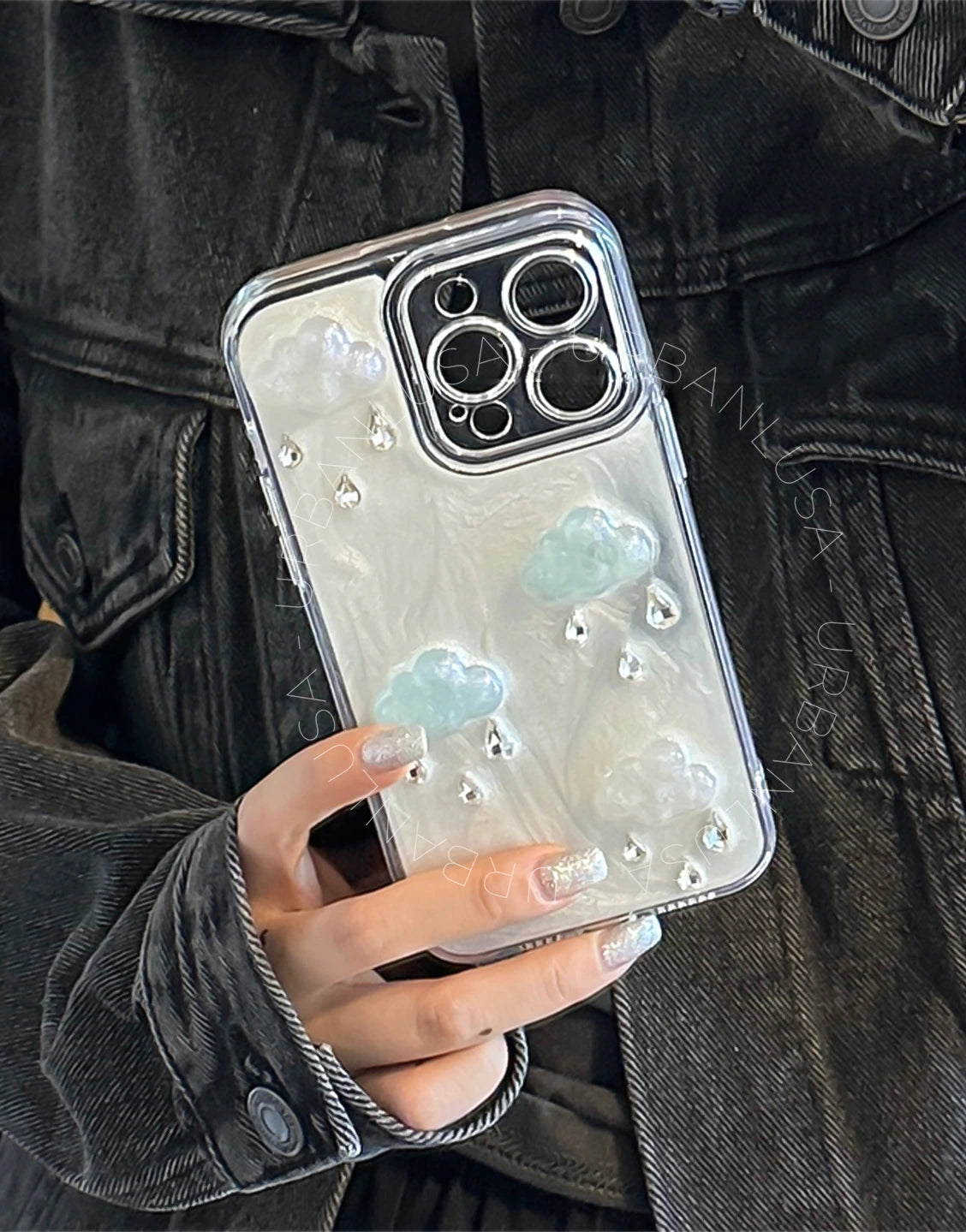 Prachtige glitter bling doorzichtige iPhone-hoes