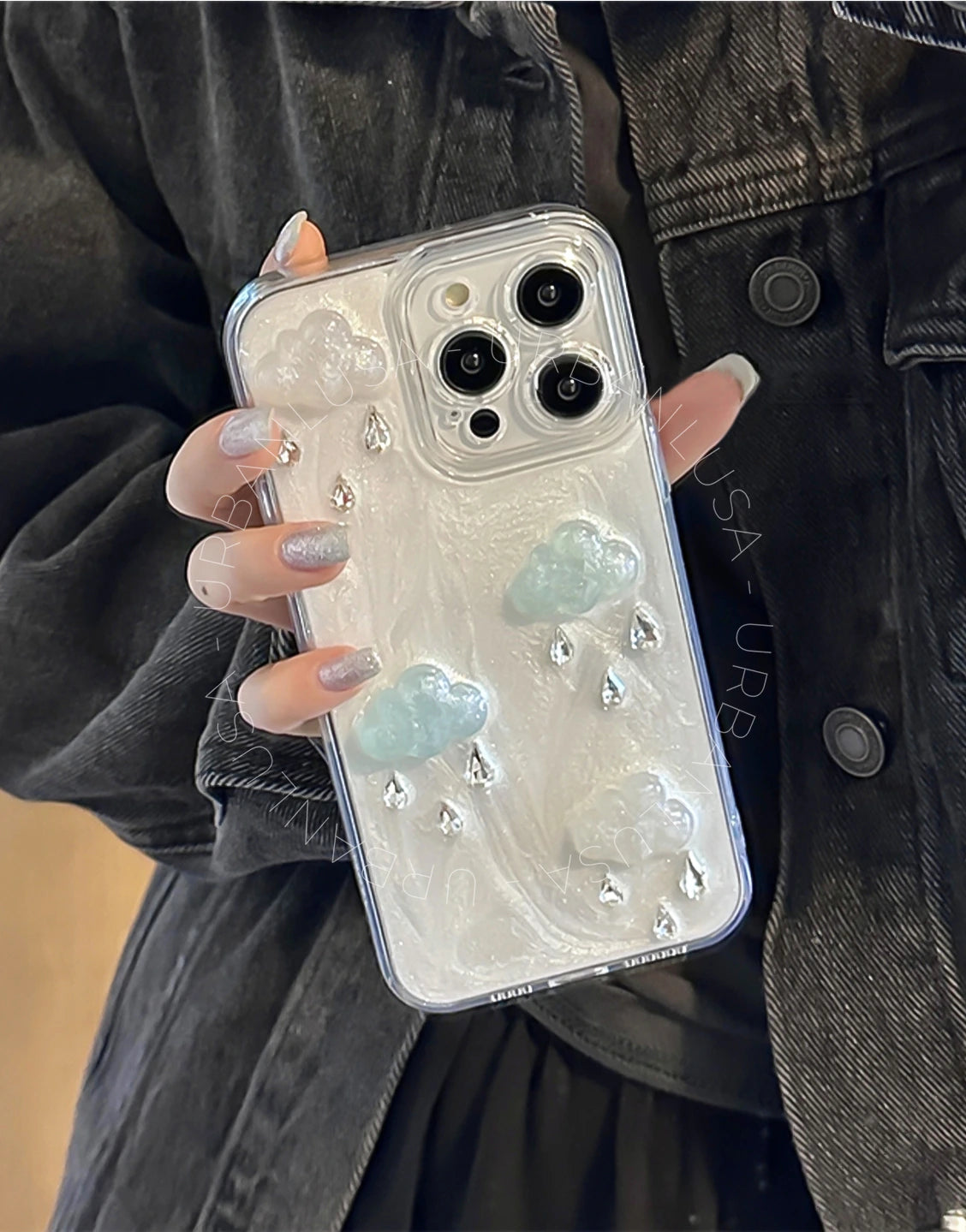 Prachtige glitter bling doorzichtige iPhone-hoes