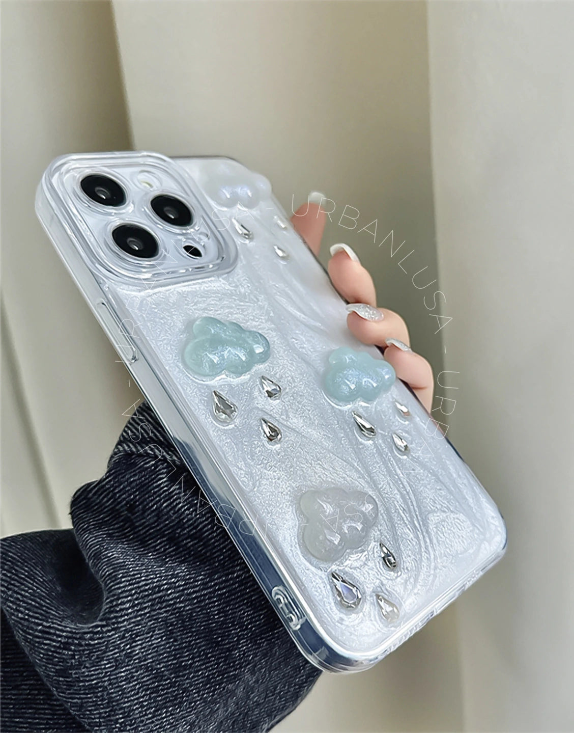 Prachtige glitter bling doorzichtige iPhone-hoes