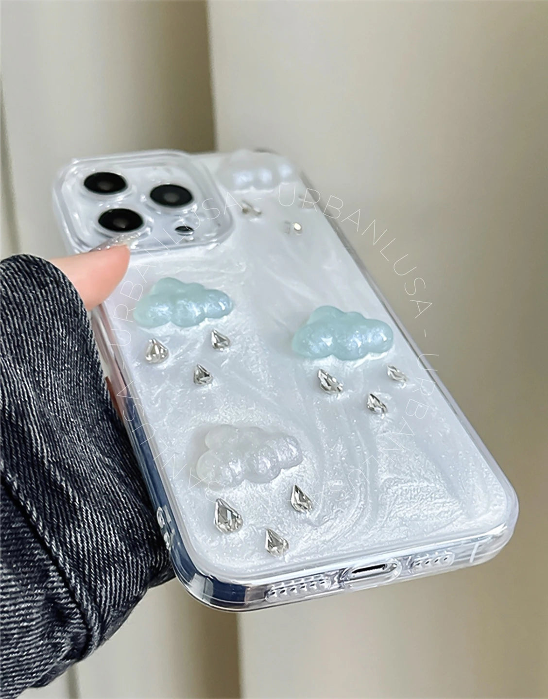 Prachtige glitter bling doorzichtige iPhone-hoes