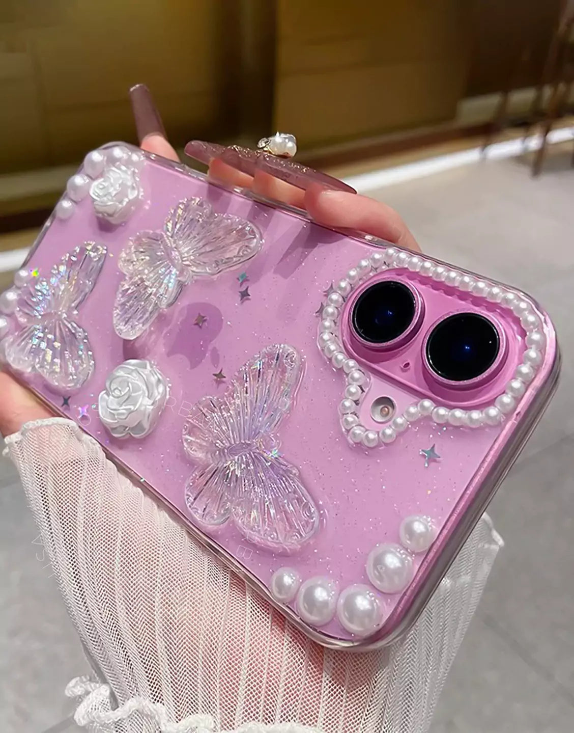 Prachtige glitter bling doorzichtige iPhone-hoes