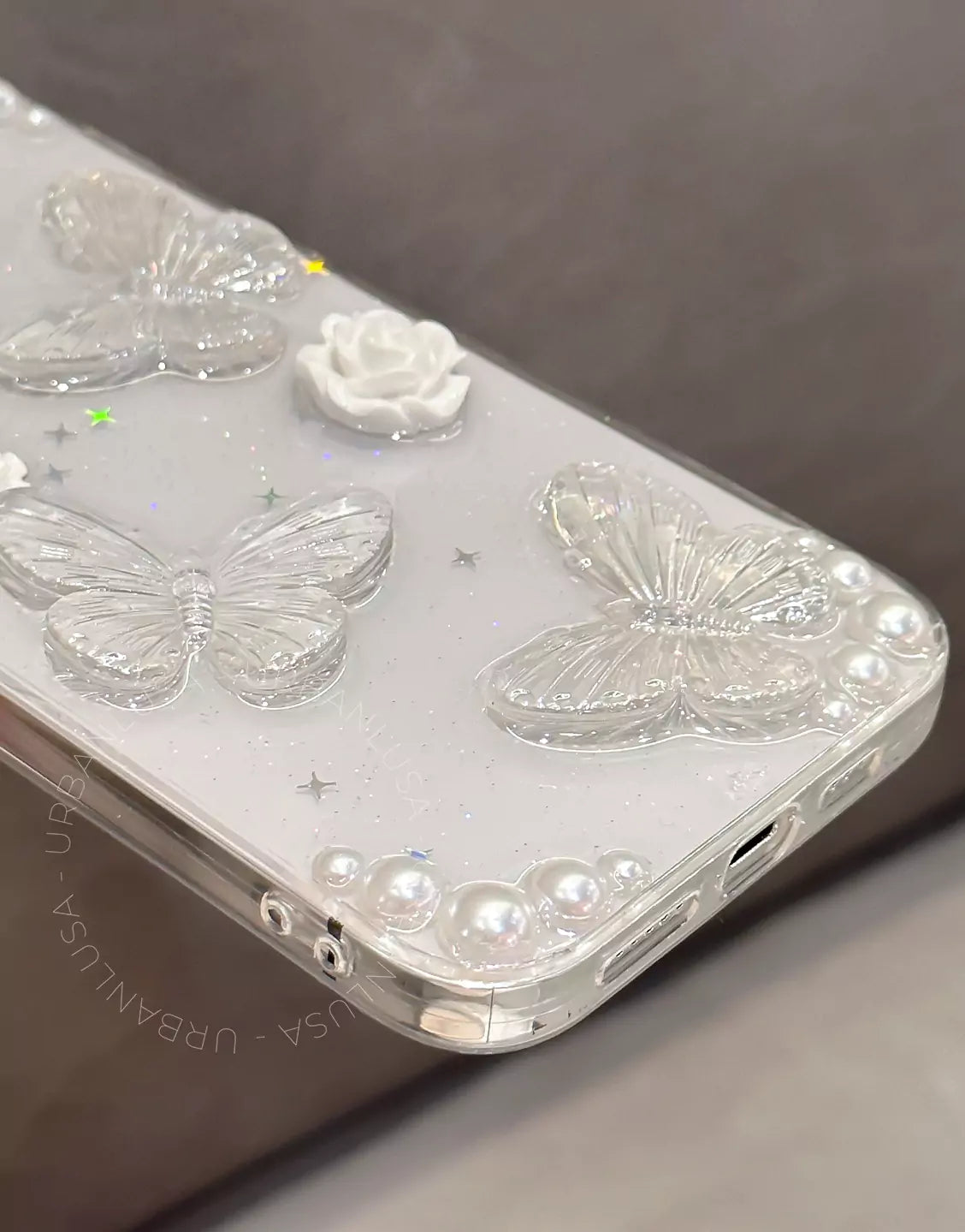 Prachtige glitter bling doorzichtige iPhone-hoes