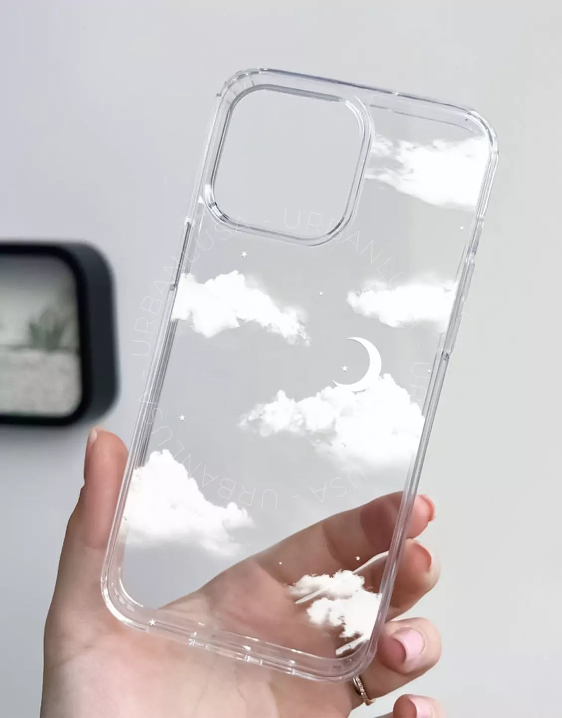 Mooie wolken doorzichtige telefoonhoes iPhone / Samsung