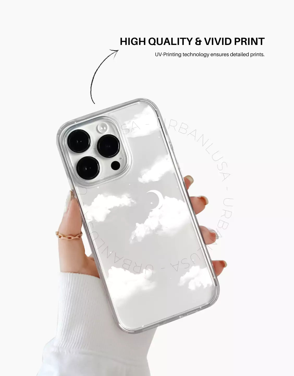 Mooie wolken doorzichtige telefoonhoes iPhone / Samsung