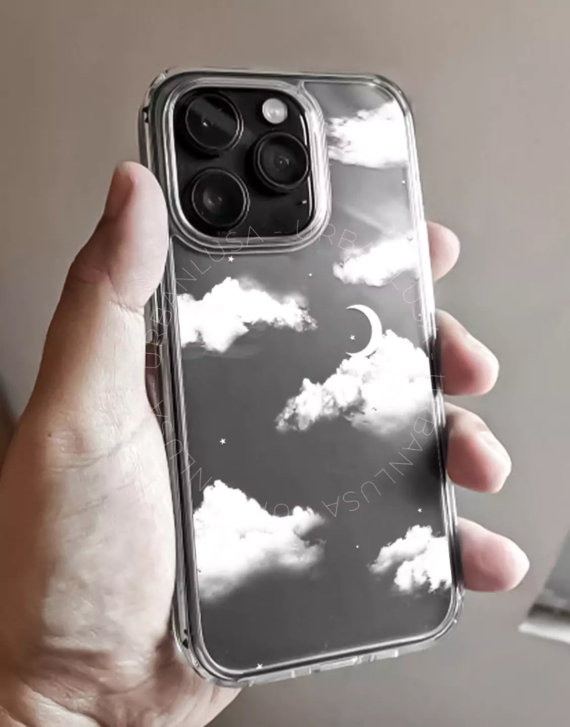 Mooie wolken doorzichtige telefoonhoes iPhone / Samsung