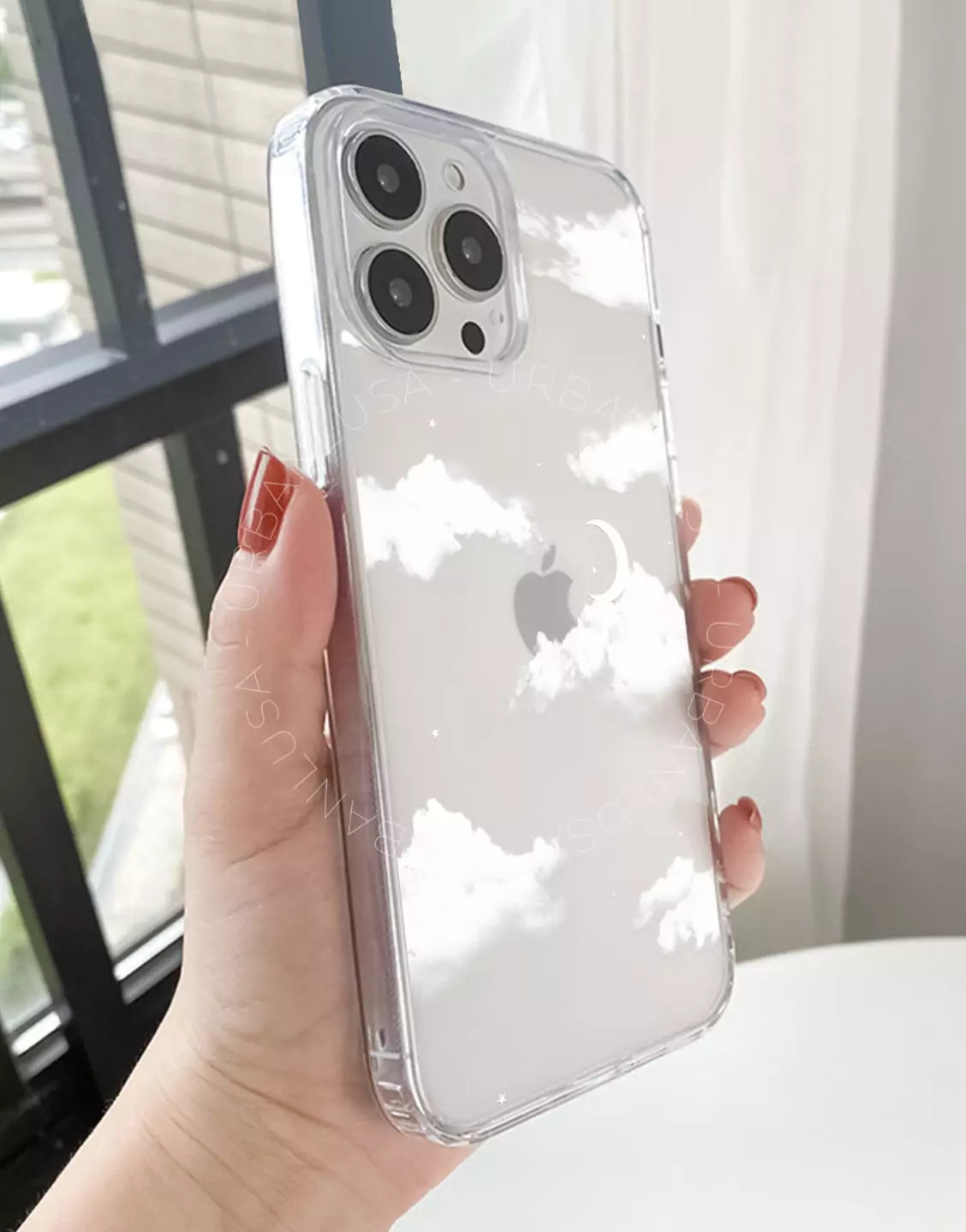Mooie wolken doorzichtige telefoonhoes iPhone / Samsung
