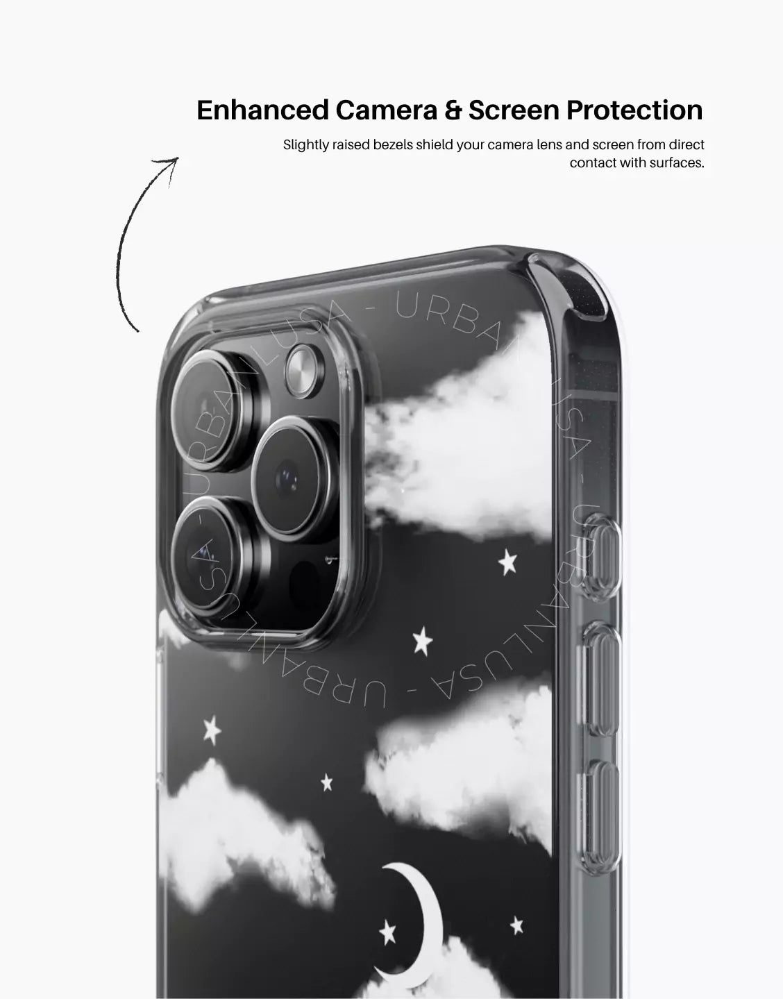 Mooie wolken doorzichtige telefoonhoes iPhone / Samsung