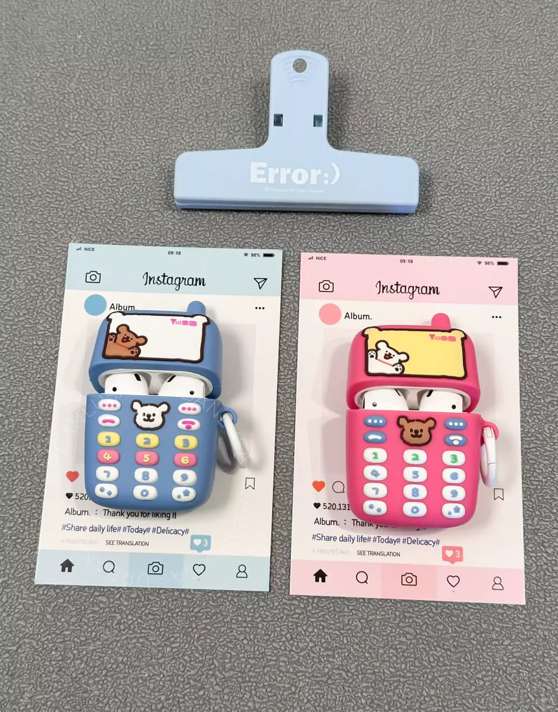 Happy Puppy Pink Classic Phone Style AirPods Pro 2 Case AirPods 3 Case AirPods 1 2 Case, Cute AirPods Case, AirPods Pro Case, Aesthetic AirPods Case