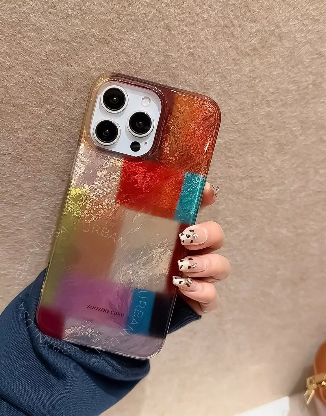 Retro Colorful Grid iPhone Case - URBANLUSA