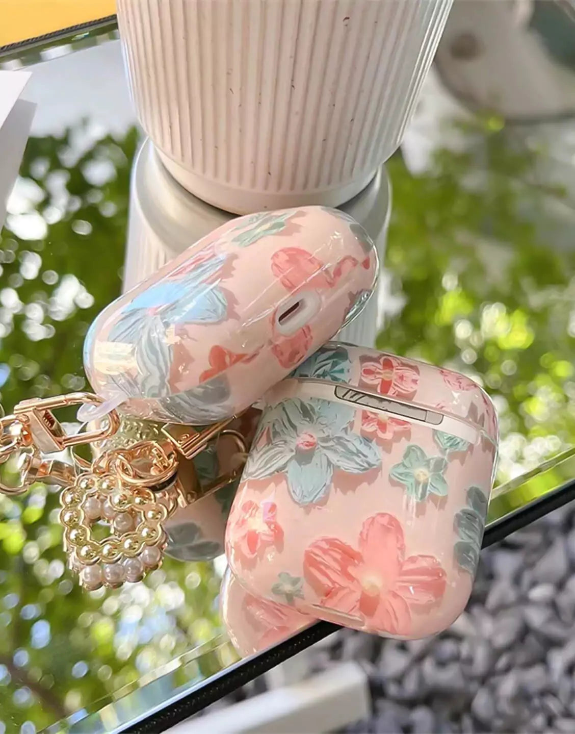 Retro Pink Flowers AirPods Case - URBANLUSA