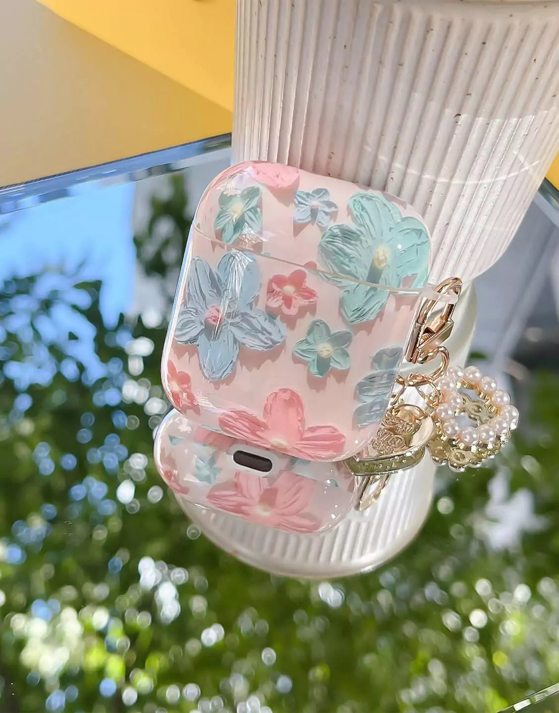 Retro Pink Flowers AirPods Case - URBANLUSA