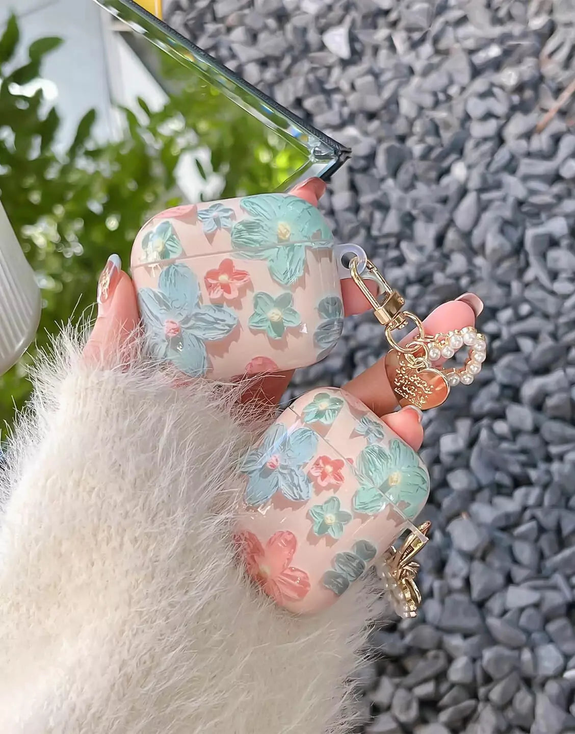 Retro Pink Flowers AirPods Case - URBANLUSA