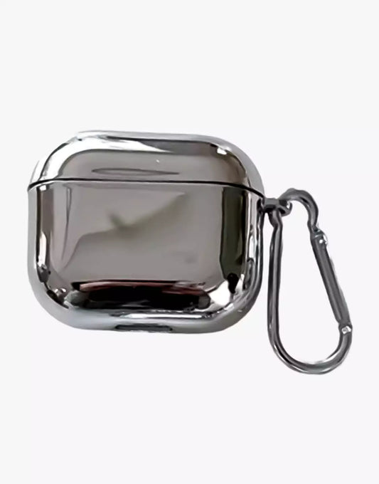 Glossy Silver AirPods Case - URBANLUSA
