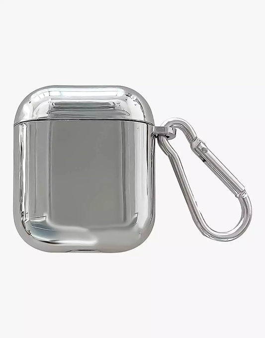 Glossy Silver AirPods Case - URBANLUSA