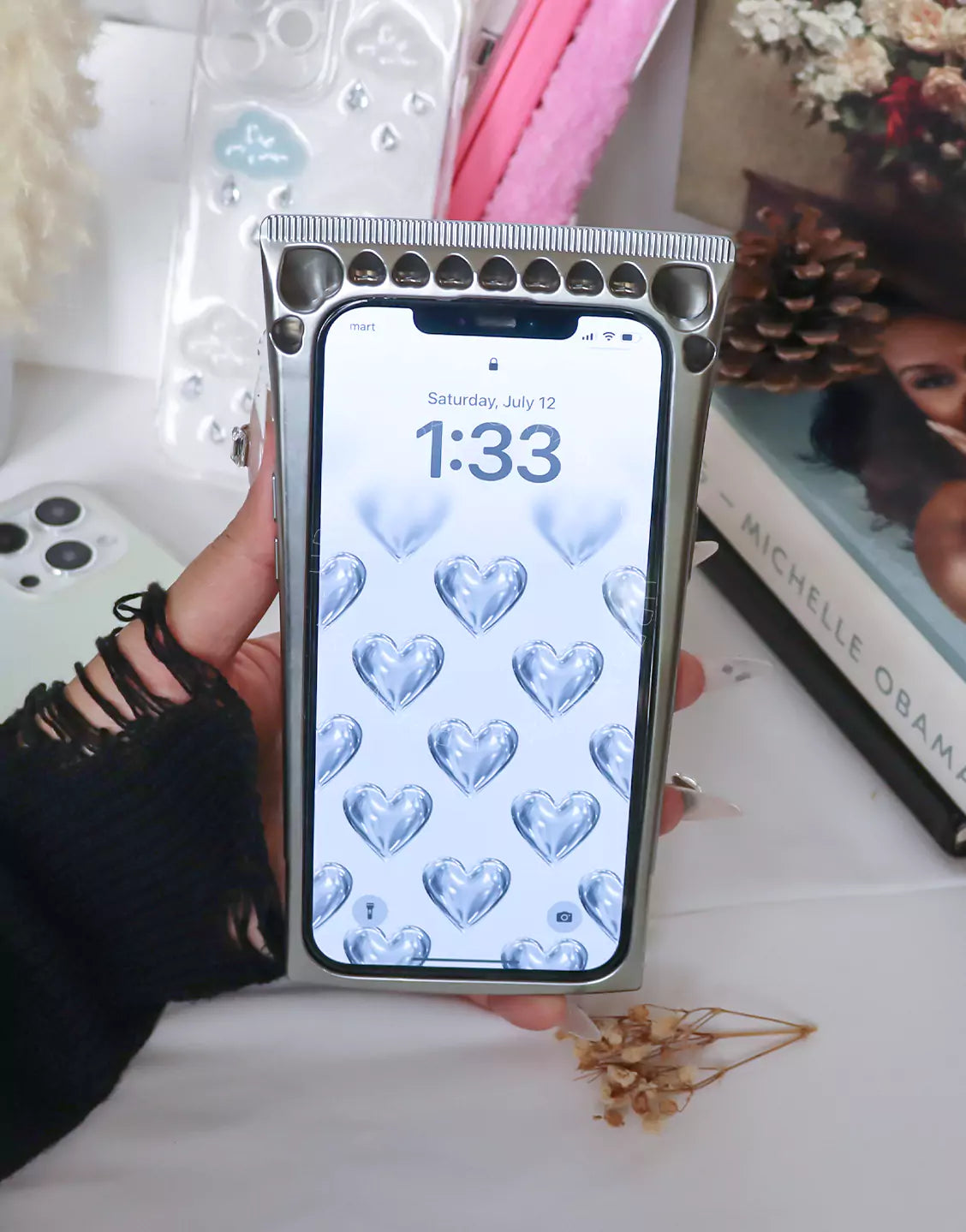Kawaii KT Silver Electroplating 3D Facial Cleanser iPhone Case