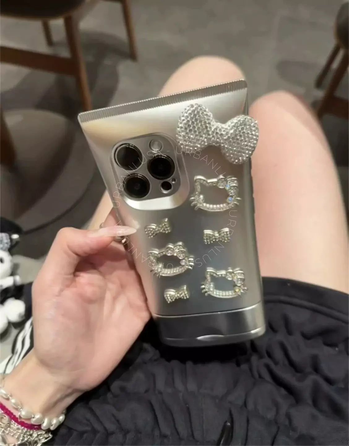 Kawaii KT Silver Electroplating 3D Facial Cleanser iPhone Case
