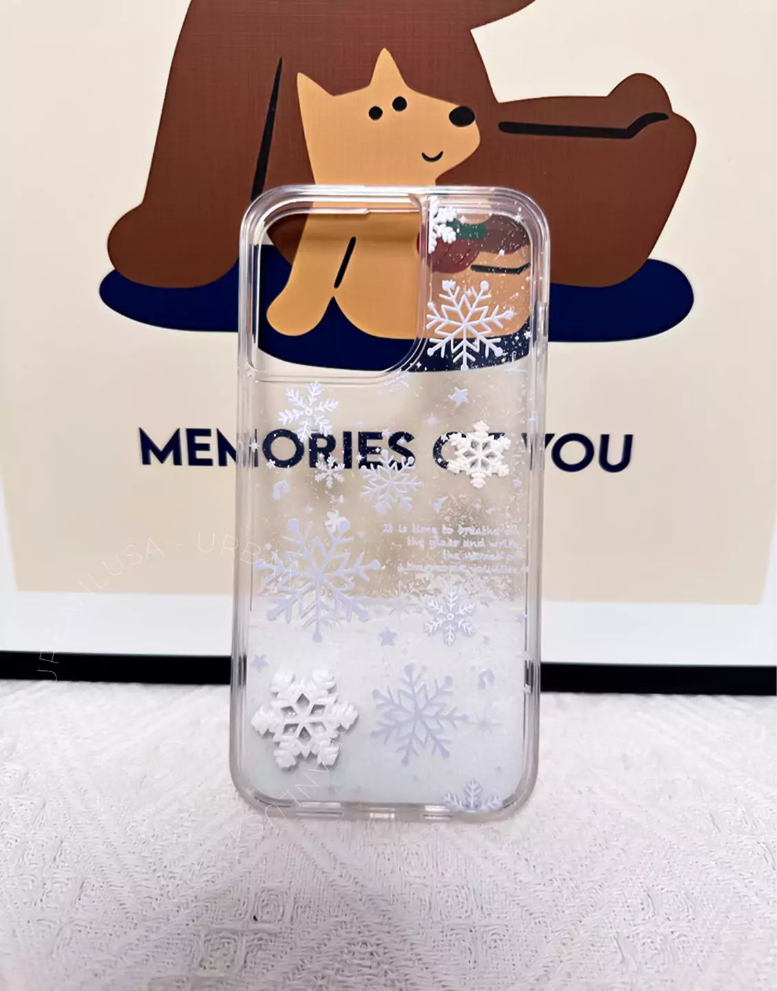 Winter Snowflake Quicksand Clear iPhone Case - URBANLUSA
