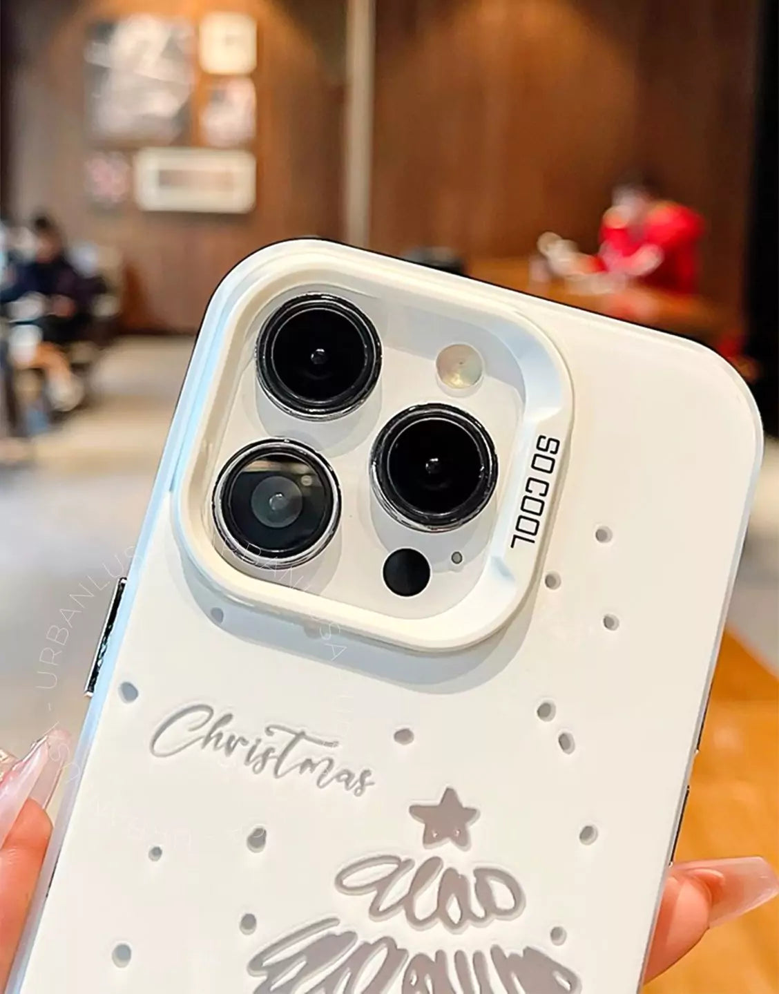 Winter White Merry Christmas iPhone Case - URBANLUSA