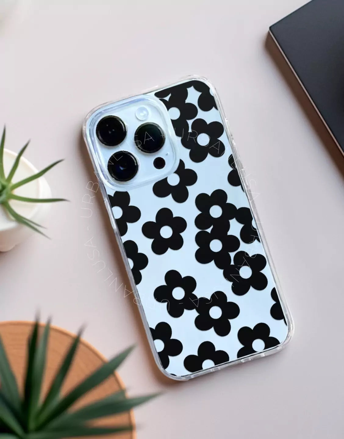 Coque de téléphone à motif de sourire esthétique pour iPhone / Samsung