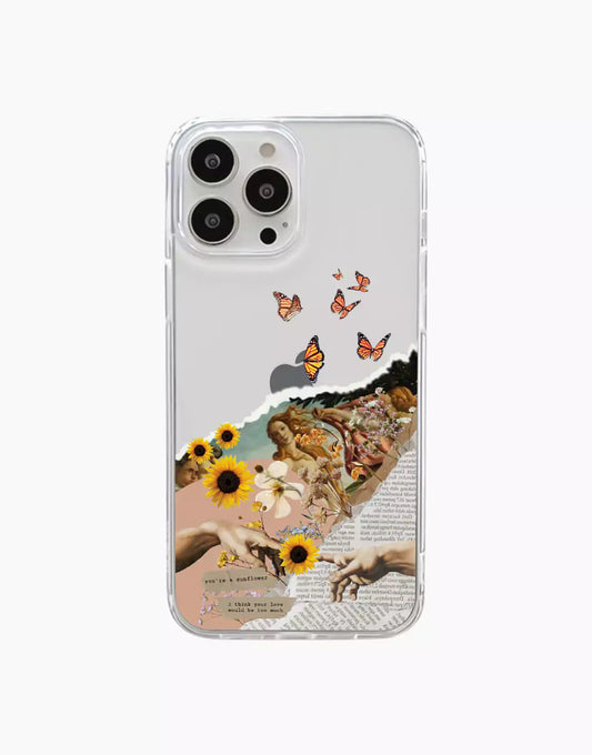 Coque de téléphone à motif collage esthétique vintage pour iPhone / Samsung