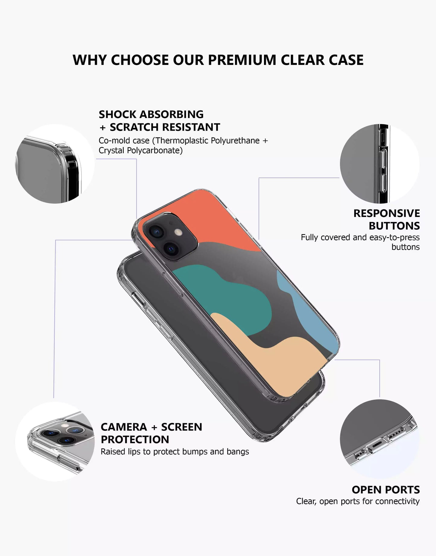 Vintage moderne abstracte telefoonhoes iPhone / Samsung