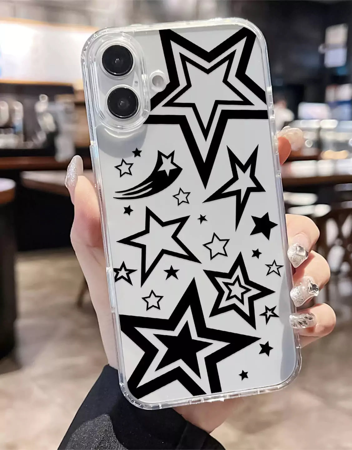 Y2K Black Super Stars iPhone Case