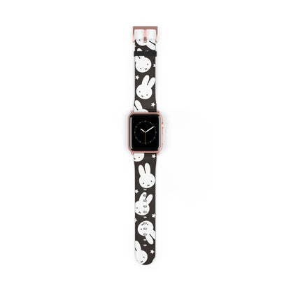 Kawaii Rabbit Stars Aesthetic Vegan Leather Watch Band For Apple Watch