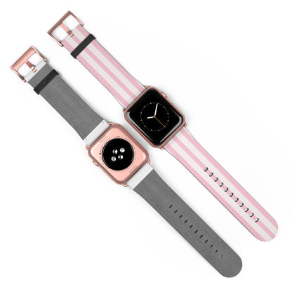 Pink Striped Apple Watch Band — Pastel Stripe Replacement Strap