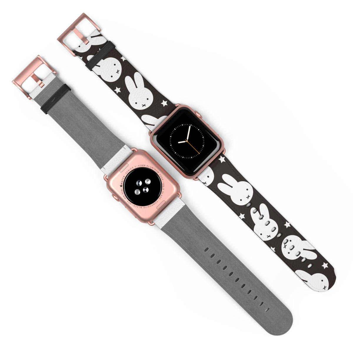 Kawaii Rabbit Stars Aesthetic Vegan Leather Watch Band For Apple Watch