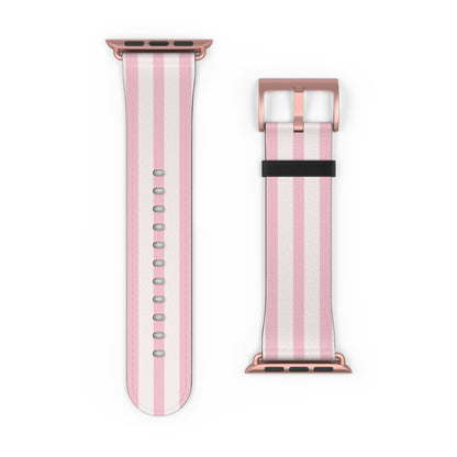 Pink Striped Apple Watch Band — Pastel Stripe Replacement Strap