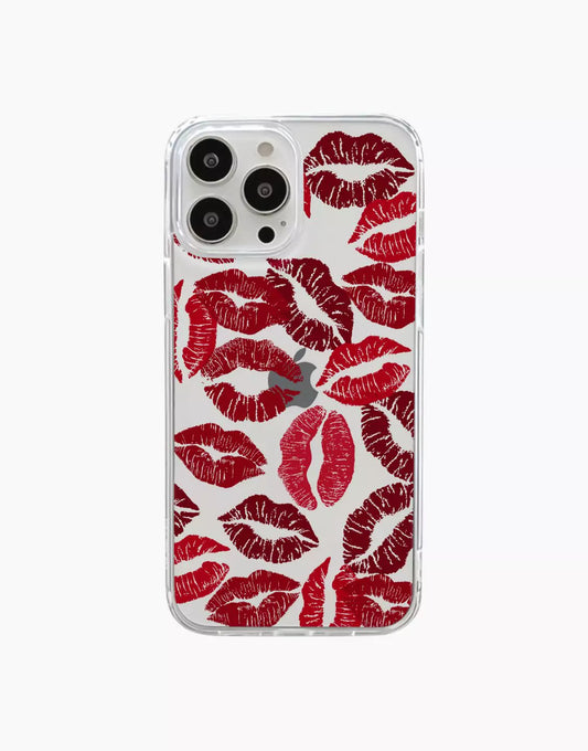 Aesthetic Red Lips iPhone Case - URBANLUSA