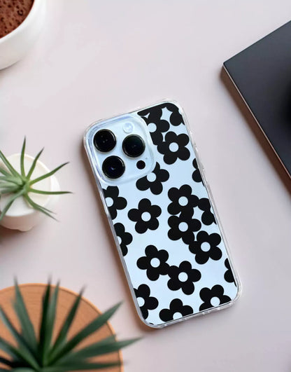 Black Daisy Flower iPhone Case - URBANLUSA