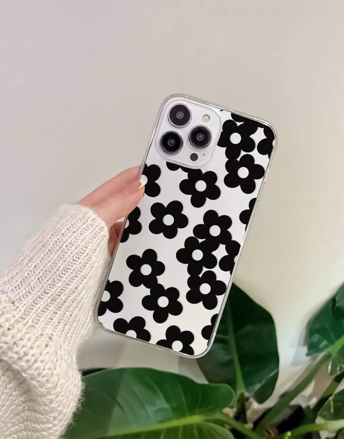 Black Daisy Flower iPhone Case - URBANLUSA