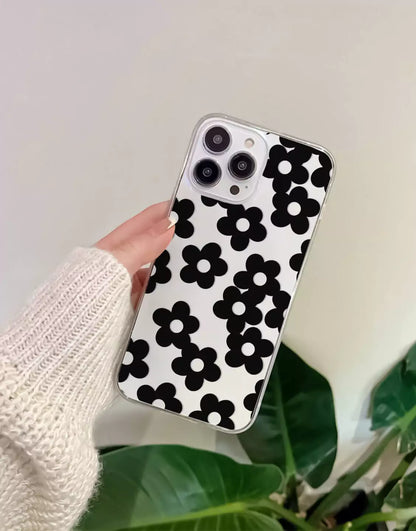 Black Daisy Flower iPhone Case - URBANLUSA