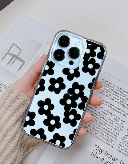 Black Daisy Flower iPhone Case - URBANLUSA